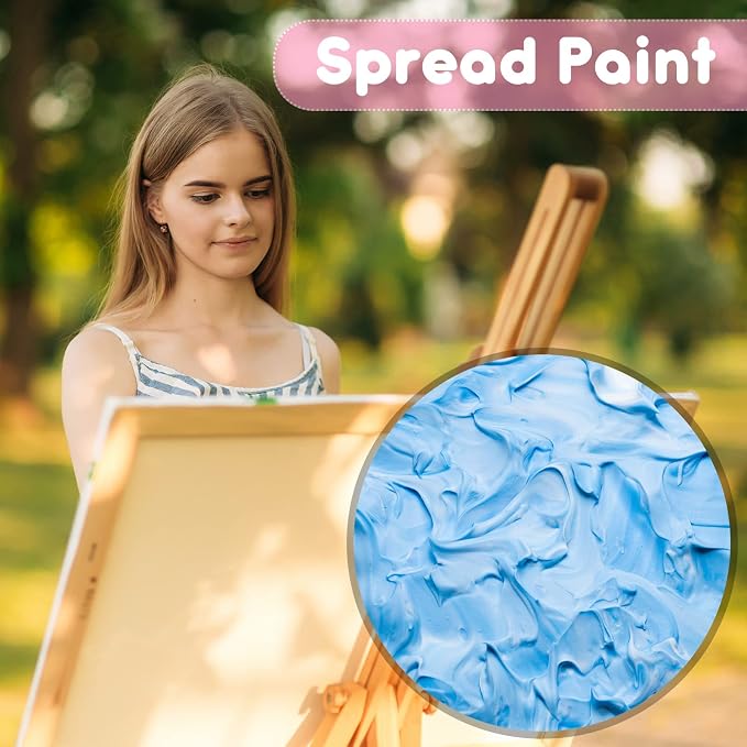 Large Silicone Spatula 13.3 Inch Pink Paint Spatula Cake Cream Spatulas Silicone Art Painting Tools Art Supplies Spreading Tools Resin Painting Flat Paintbrush Acrylic and Water Based Tool