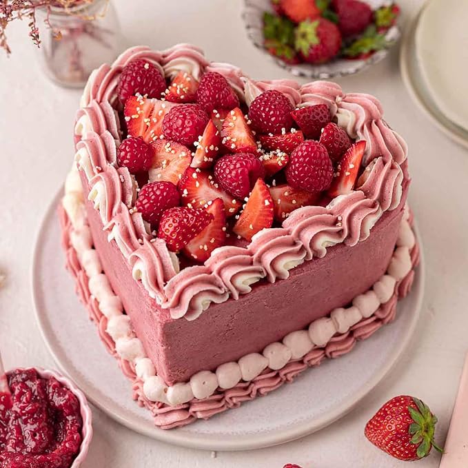 6 × 3 & 8 × 3 Inch Heart Shaped Cake Pans Set of 2, Aluminum Heart Cake Tin, Baking Cake Pan for Wedding, Party, Family Occasions, Chocolate, Bread. (Heart, 6 × 3 & 8 × 3 Inch,Set of 2)