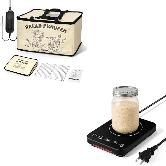 Bread Proofing Set – Foldable Dough Proofer with Shelf + Sourdough Starter Warmer, Adjustable Temp & Timer, Ideal for Dough Rising, Sourdough Feeding, Home Bread & Pizza Baking