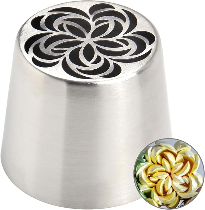 Extra Large Russian Piping Tips - Stainless Steel Flower Nozzles Set for Cake Decorating, Rose & Floral Icing Tips for Cupcakes, Cookies Professional Baking Tools (XXL, Style 64)