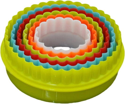 NELPLA Two Side Round Cookie Cutters,Biscuit Cutters and Fondant cake Cutters, Set of 6 PCS, Assorted color