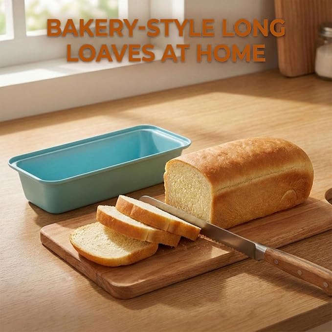 2 Pack 12x 4 Loaf Pan, Large Bread Pans for Baking Homemade Bread | Carbon Steel Nonstick Bread Loaf Pans for Sandwich, Banana Bread, Meatloaf, Cake, PTFE & PFOA Free