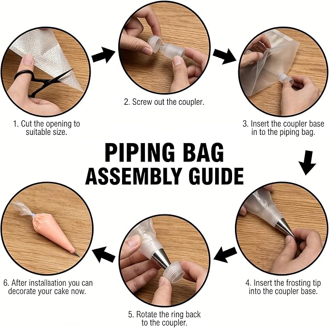 120 Pcs Piping Bags and Tips Set, 12 Inch Disposable Icing Pastry Bags, Cake Decorating Kit Baking Supplies with Reusable Piping Bag, Frosting Tips, Couplers & Scrapers