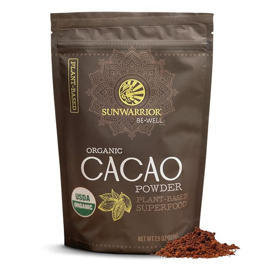 Pure Cacao Powder Organic Unsweetened & Raw | Premium USDA Organic Cacao Powder for Baking Smoothies and Hot Chocolate | Non-Alkalized No Added Sugar Non-GMO Gluten Free Vegan & Kosher (225g)