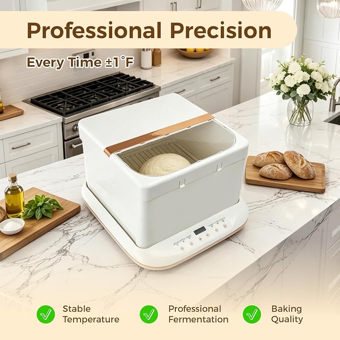 Foldable Bread Proofer & Slow Cooker, 25L Large Capacity | 32–248°F Digital Temperature Control, 24H Timer, Dough Proofing Box for Sourdough, Bread, Pizza Dough, Yogurt & Fermentation