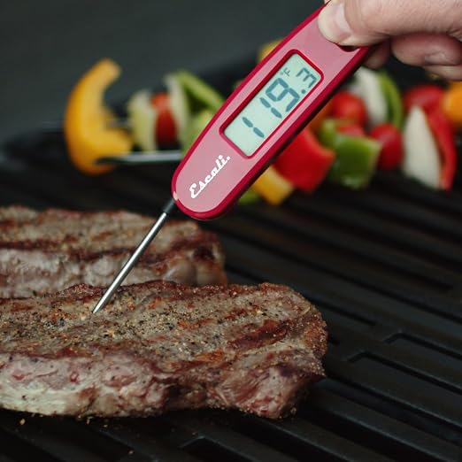 Escali Compact Portable Meat Candy Folding Digital Thermometer, Backlit Display Easy to Storage with Magnet, Black