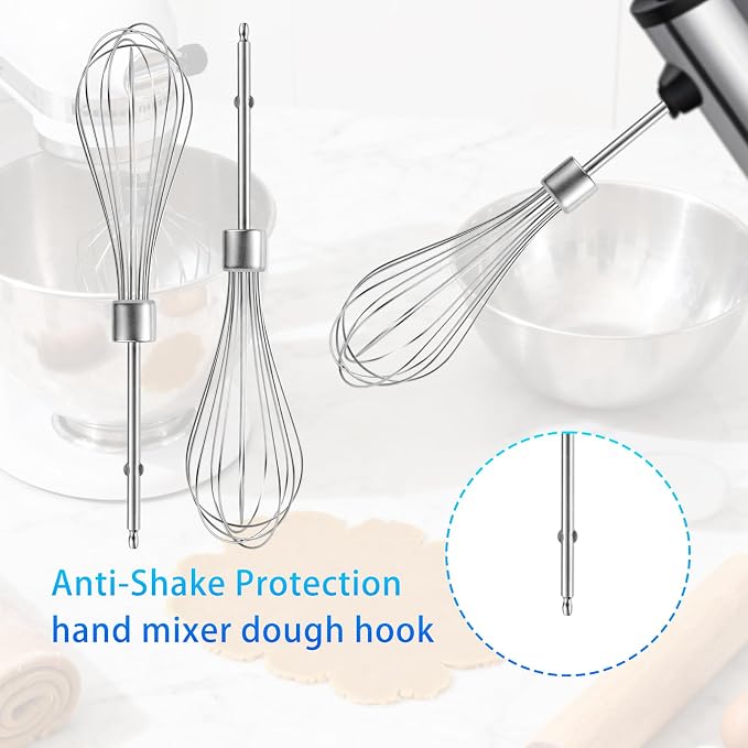 2pcs Hand Mixer Beaters Attachments Compatible with Black & Decker, Universal Stainless Steel Hand Mixer Turbo Beaters Replacement Cooking and Baking Tool Accessory for Kitchen