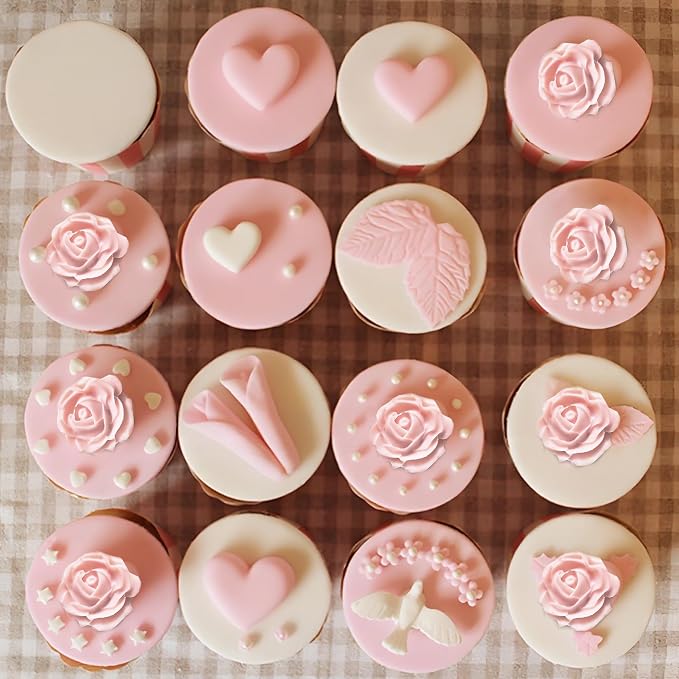 YunKo Rose Flower Fondant Mold Mini Chocolate Mold for Decorating Cake Candy Chocolate DIY Cake Decorating