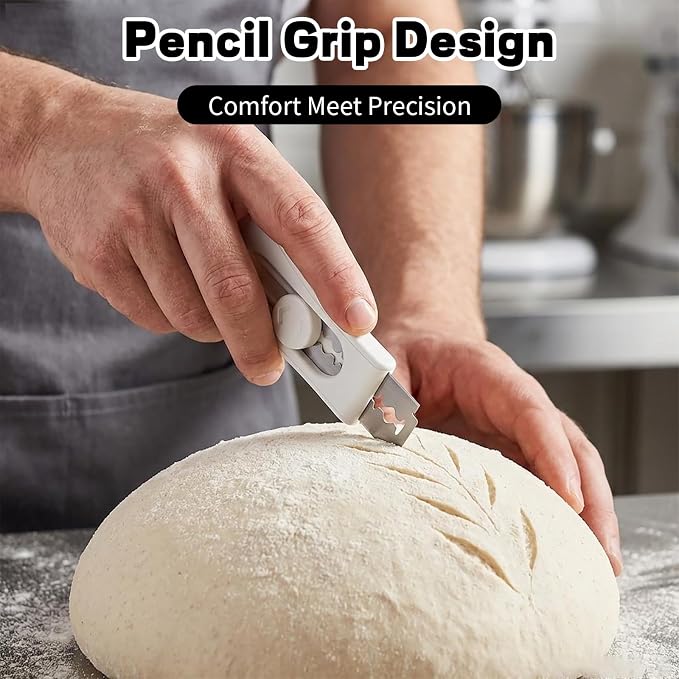 Bread Sourdough Lame Scoring Tool, Extractable & Magnetic Bread Scoring Tool with 10 Pcs Replace Blade, Professional Bread Scorer Tool for Sourdough Bread Baking & Pastries Making Patterns Tools