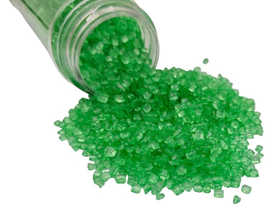 Edible Decorative 5 Ounce Coarse Crunchy Large-grained Green Sanding Sugar Sprinkles for Baking, Sparkling Crystals for Cakes, Cookies, Cupcakes, Ice Cream Topping and Rimming Sugar