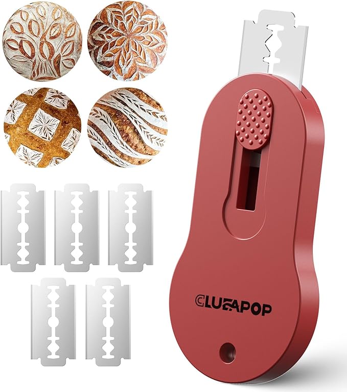 CLUEAPOP Bread Lame, Magnetic Storage Sourdough Scoring Tool With 5 Individual Blades For Artisan Bread, Essential Sourdough Baking Supplies, Scoring Knife for Bread Baking