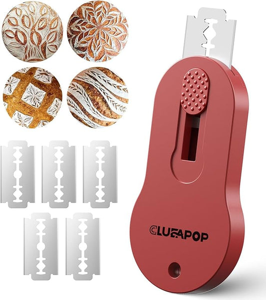 CLUEAPOP Bread Lame, Magnetic Storage Sourdough Scoring Tool With 5 Individual Blades For Artisan Bread, Essential Sourdough Baking Supplies, Scoring Knife for Bread Baking
