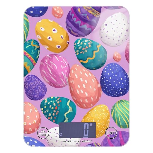 Food Scale Kitchen Scale for Baking Cooking Digital Food Weighing Measuring Scale Small Waterproof Electric Food Scale Colorful Cute Easter Eggs