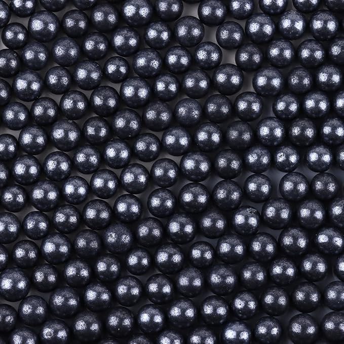Bayep Edible Pearls for Cake Decorating 10mm Black Sprinkles for Cookies, Baking, Ice Cream, Cupcake Topper Pearl Sprinkles Perfect for Wedding Party Valentines Christmas Holiday Supplies 3.52 Ounce