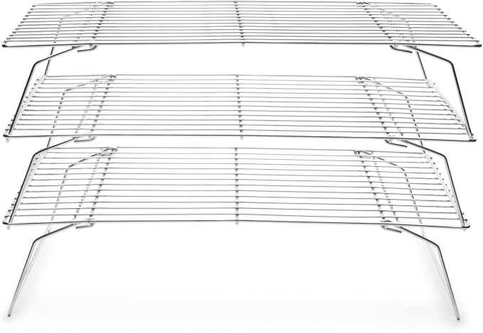 Fox Run Stackable Cooling Rack Set, Chrome, 3-Piece, Metallic, 2.25 x 14 x 10 inches