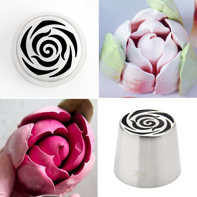 Extra Large Stainless Steel Russian Piping Tips, Floral Icing Nozzles for Cake Decorating, Pastry Cupcake Frosting & Flower Decoration, Baking Cake Decorating Supplies Kitchen Gadgets XL40