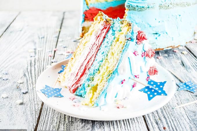 Red White Blue Gold Sanding Sugar Patriotic Sprinkles for Cake Decorating, Edible 4th of July Sprinkles for Baking Cupcake Cookie Ice Cream Decoration Supplies 168g/5.93oz