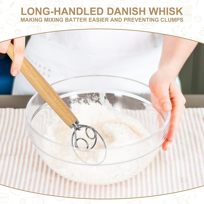 TNELTUEB Bread Proofing Basket Set, Incl 10'' Round & 9.6'' Oval Rattan Banneton, Dough Whisk, Scraper, Lame, Linen - Natural