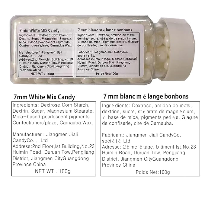 Sentovac 7mm White Pearl Sprinkles Edible Cake Decorating Sugar Candy Cookie Cake Cupcake Topper Ice Cream Baking Decorations Halloween Christmas Valentines Wedding Supplies
