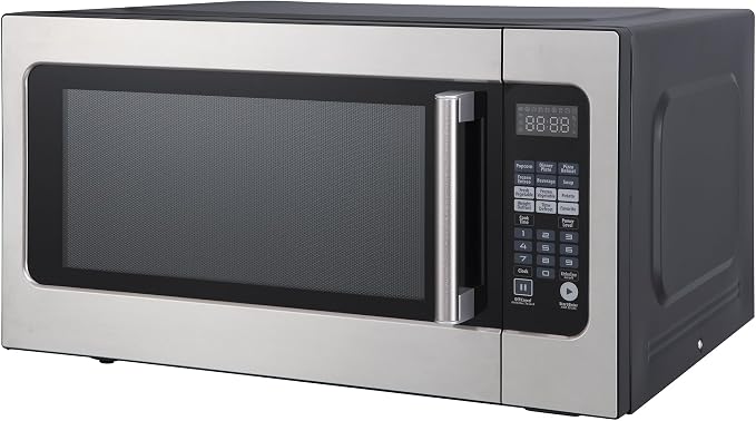 24.4 in. W. 2.2 cu. ft. Countertop Microwave Oven in Stainless Steel, with Gray Cavity
