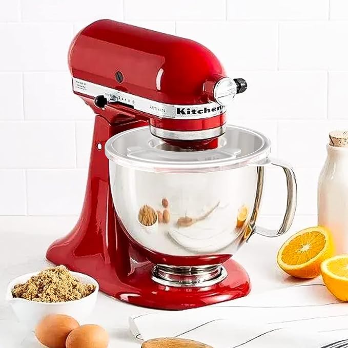 Bowl Cover Compatible with KitchenAid 4.5-5 Qt Tilt-Head Stand Mixer Bowl Covers with Extra Pouring Window, Dishwasher Safe Lid to Prevent Spilling (Pack of 1)