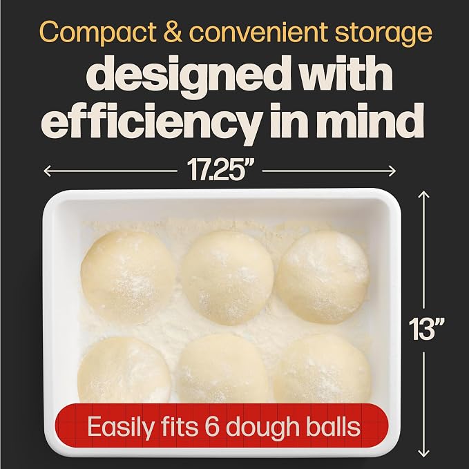 Hans Grill Pizza Dough Proofing Box - Pack of 2 Stackable & Circular Pizza Stone For Oven Baking & BBQ Grilling With Free Wooden Peel