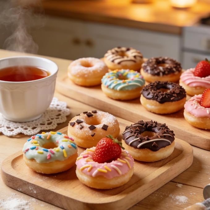 Silicone Donut Mold Pans, 6 Cavity Non-Stick Baking Tray for Chocolate Dessert, Gray, 10.8 x 6.8 x 0.8 inches