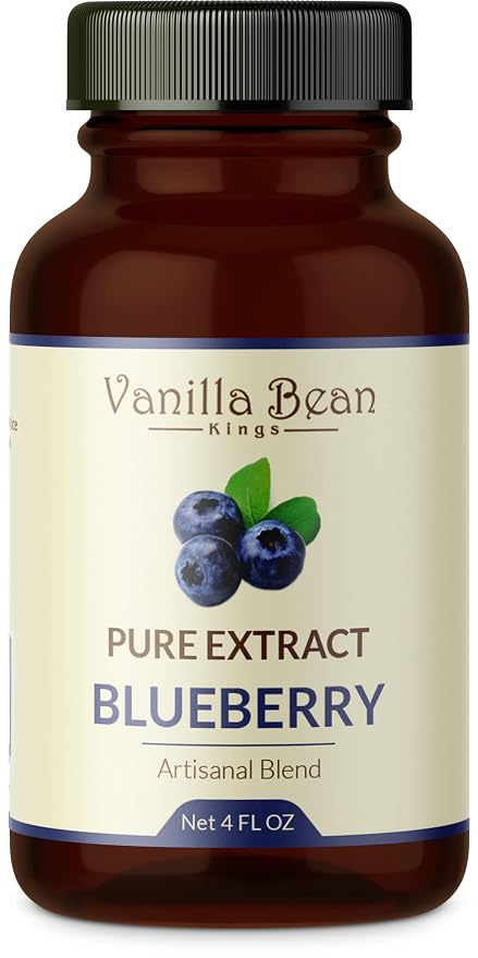 Pure Blueberry Extract for Baking and Flavoring - 4 OZ - Premium Quality Natural Flavors for Baked Goods, Desserts, & Cooking