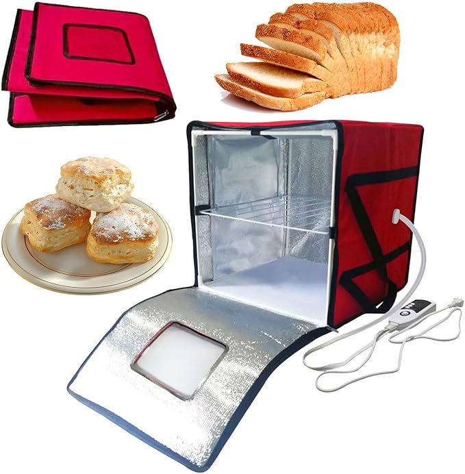 Bread Proofing Box, Dough Proofer With Temperature Control, Bread Pizza Sourdough Proofing Bag With Internal Shelf, For Making Bread, Yogurt, Natto, Pizza, Foldable Design,L
