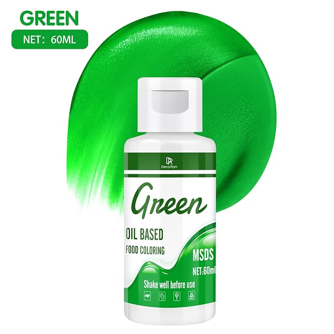 Oil Based Food Coloring - Vibrant Food Coloring for Chocolate, Candy Melts, Baking, Cake Decorating - Upgraded Edible Food Color Dye for Icing, Fondant,Butter, Cookie, DIY Crafts - 2 Fl.oz (Green)