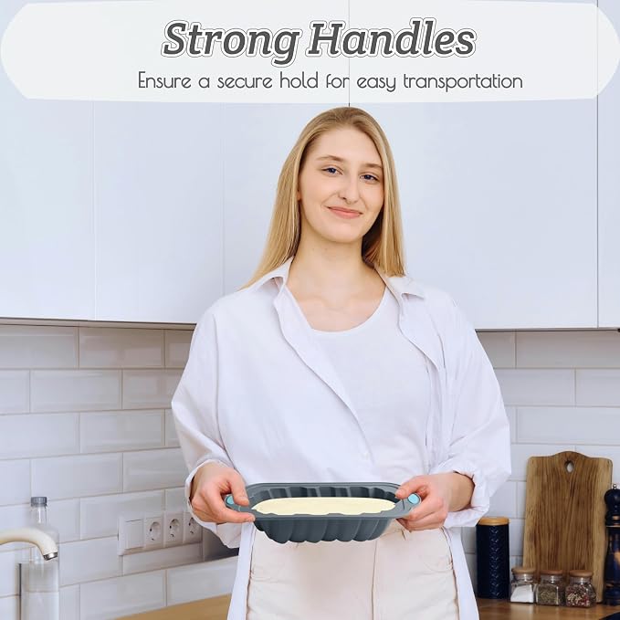 Silicone Bread Loaf Pan, Non-Stick Bread Pans for Homemade Bread, Silicone Baking Mold with Metal Reinforced Frame More Strength for Long-Lasting Performance