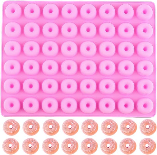 Donut Silicone Gummy Mold Mini Donut Ring Chocolate Candy Molds Pink