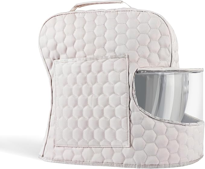 Stand Mixer Dust Cover Compatible with KitchenAid Mixer - Stand Mixer Cover Fits for 4.5/5 Quart, Storage Bag with 2 Pocket for Accessories and Attachments（Khaki, For 4.5- 5QT）