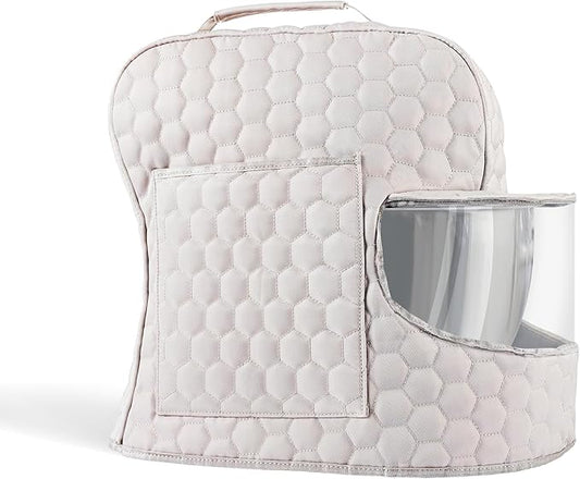 Stand Mixer Dust Cover Compatible with KitchenAid Mixer - Stand Mixer Cover Fits for 4.5/5 Quart, Storage Bag with 2 Pocket for Accessories and Attachments（Khaki, For 4.5- 5QT）