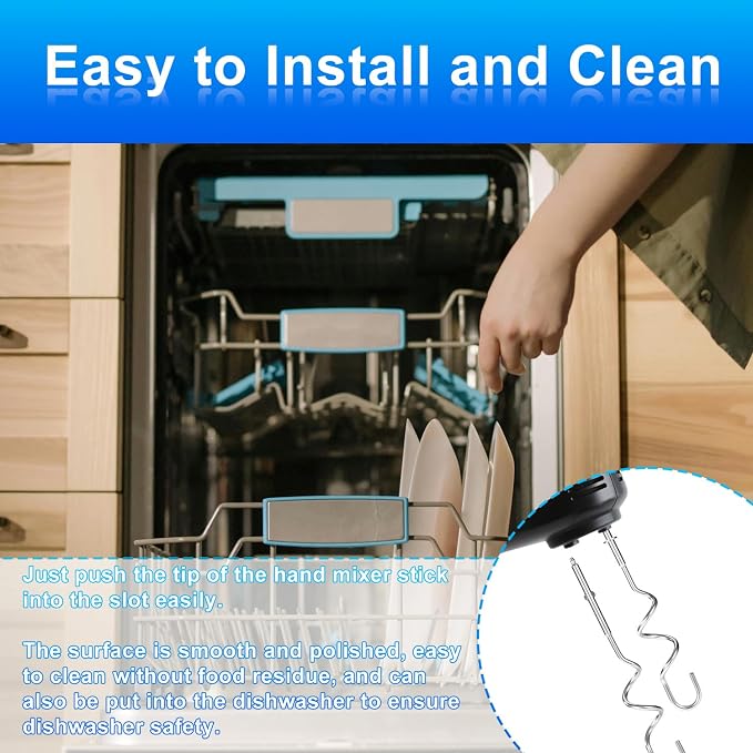 2pcs Hand Mixer Attachments Compatible, Universal Stainless Steel Hand Mixer Beaters Replacement for Cooking and Baking Tool Accessory(Swirling Shape)