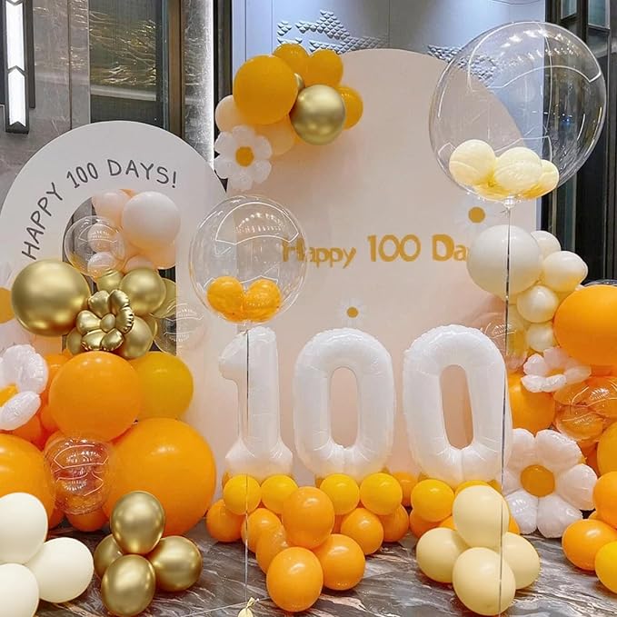MEBAY Orange White Nude Gold Balloon Arch Kit, 166Pcs Dusty Orange White Sand Metallic Gold and Nude Balloons for Birthday Party Baby Shower Bridal Shower Wedding Decorations