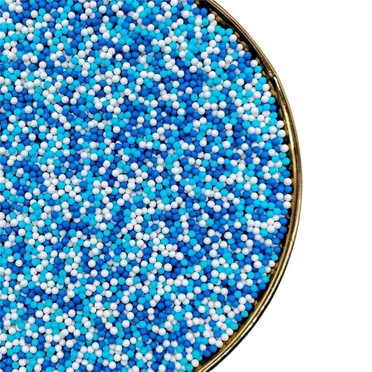 Blue Edible Pearl Sprinkles for Cake Decorations, Baking, Ice Cream, Cookies, Cupcake Topper 2mm White Sugar Pearls for Cake Decorating 130g/4.6oz 1 Bottle (2mm blue light blue)
