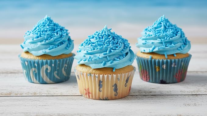 NCS Placid Blue Jimmies Edible Sprinkles – Cupcake, Cake & Cookie Decorations, 7 oz