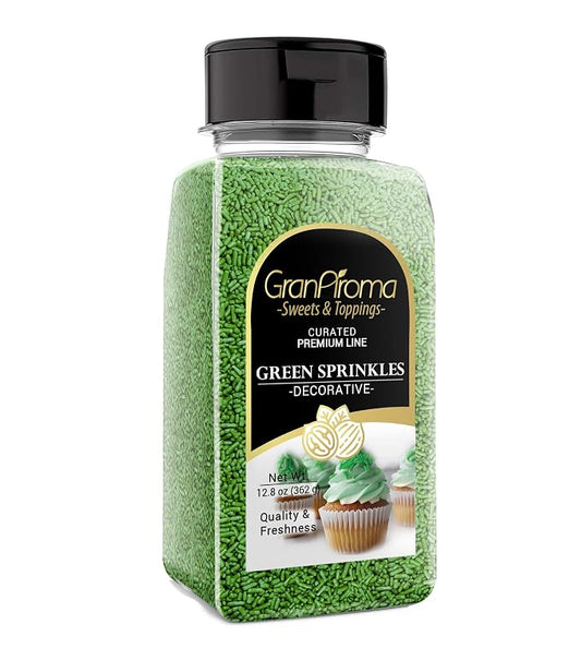 GranAroma Green Sprinkles, 12.8 oz, Decorative, Cakes & Cupcakes