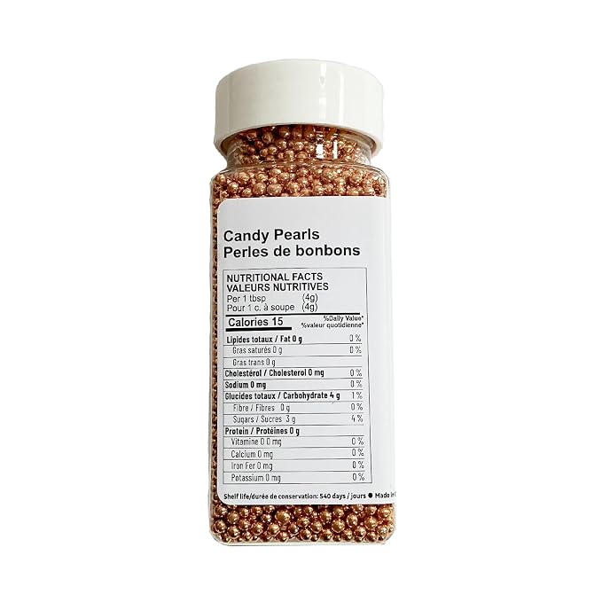 Homipooty Nonpareils Sprinkles Edible Rose Gold Pearl Sugar sprinkles 110g/3.88oz 2mm Mini Pearls for Cake Decorating Cupcake Topper and Cookie Ice Cream Valentines Day Halloween Christmas Supplies