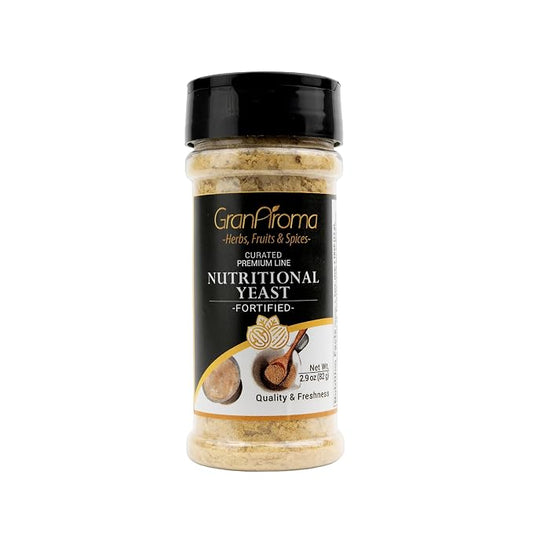GranAroma Nutritional Yeast, Perfect for Popcorn, Pasta, Salads & Vegan Cheese (2.9 Ounce)