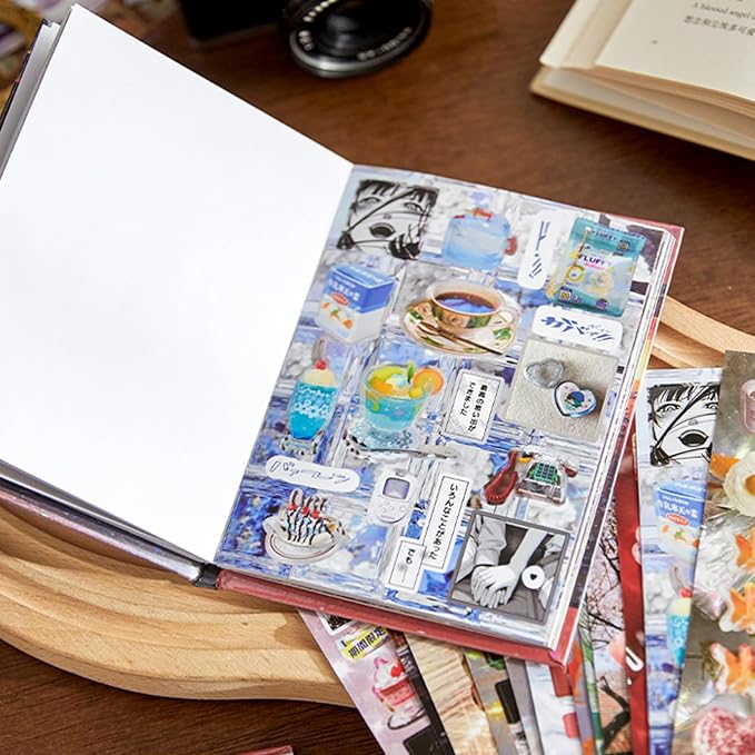 Japanese Comic Style Sticker Scrapbooking Supplies for Junk Journal, 45 Sheets Stickers TZ013001