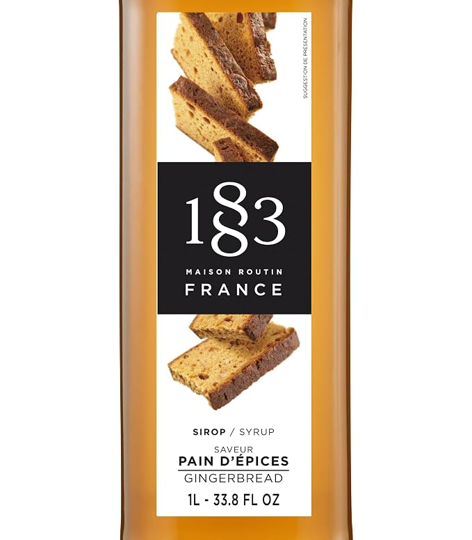1883 Gingerbread Syrup for Drinks, Made in France, 1 Liter Glass Bottle