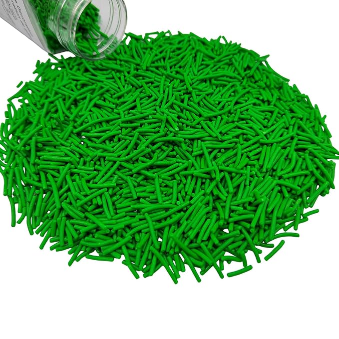 Jimmies Sprinkles, Edible Jimmy Sprinkles, Green Crunchy Jimmies Mix for Cake Decorating, Edible Cookie Cupcake Decorations for St Patrick's Day Baking and Christmas Party Treats