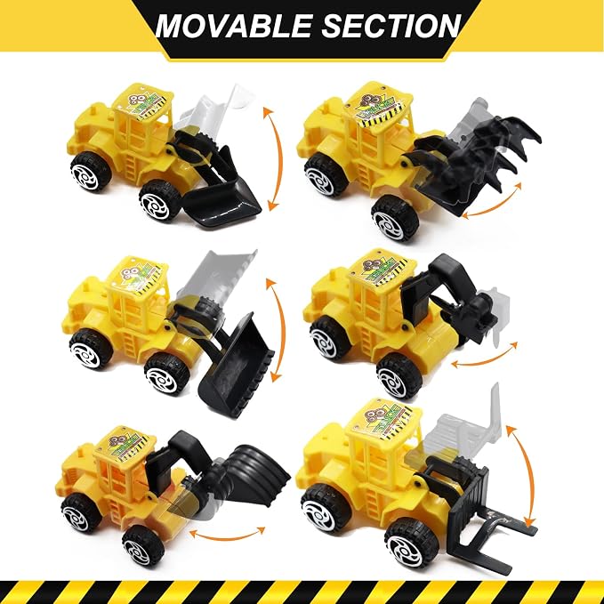 Construction Cake Topper, 18 PCS Construction Cake Decorations Set Excavator Tower Crane Cupcake Topper Traffic and Road Sign Decor Happy Birthday Party Supplies