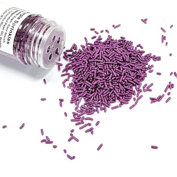 Homipooty Purple Soft Jimmies Sprinkles Edible Candy Jimmies Sprinkles for Cake Decorating 78g/2.75oz Cookie Cupcake Topper Ice Cream