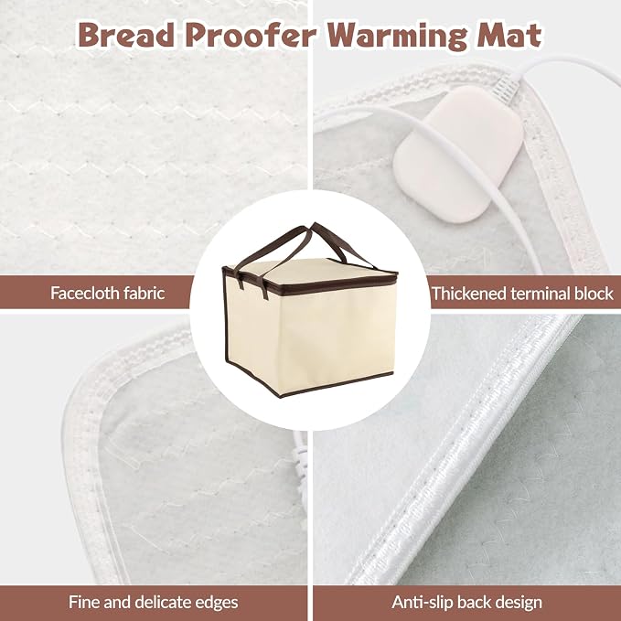 Fenteer Dough Proofer, 30L Foldable Sourdough Warmer with Heating Pad, 9-Level Temperature Control for Bread and Yogurt Making