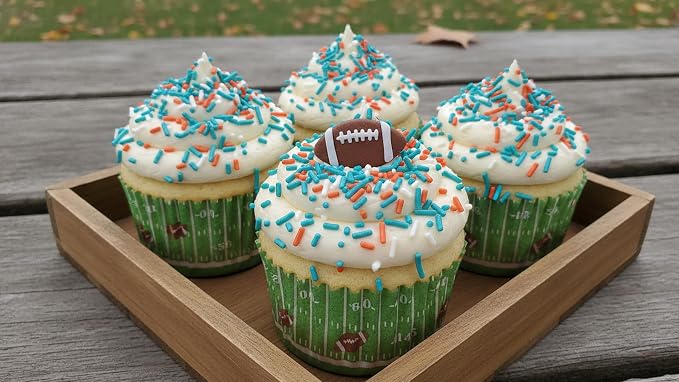 NCS Miami Game Day Teal, Orange & White Jimmies Edible Sprinkles – Cupcake, Cake & Cookie Decorations, 7 oz
