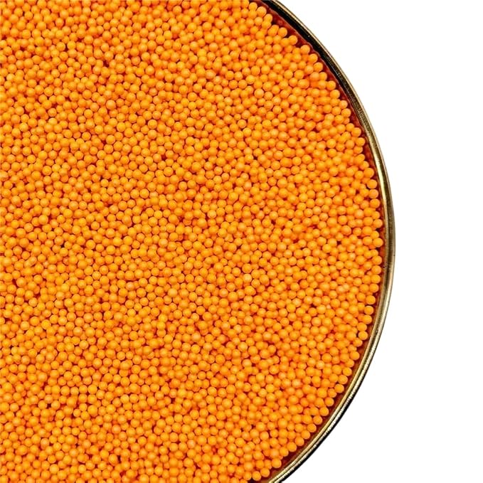 Sprinkles,Orange Edible Pearl Sprinkles for Cake Decorations, Baking, Ice Cream, Cookies, Cupcake Topper Edible Pearls Sprinkles - 2mm Matte White Sugar Pearls for Cake Decorating 130g/4.6oz1 Bottle (2mm orange)
