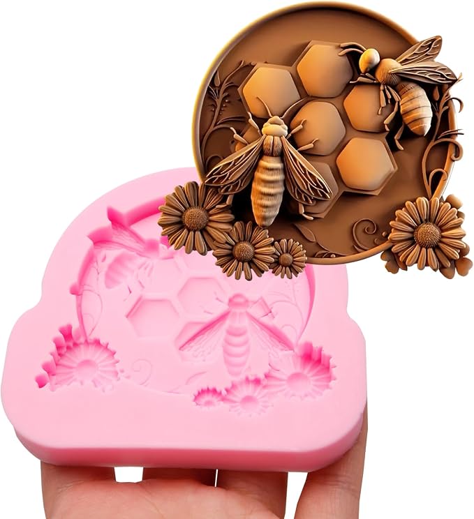 Honey Comb Silicone Molds, Cake Pop Honeycomb Bee Fondant Mold for Cake Decorating Cupcake Toppers Rafts Air Dry Gum Paste